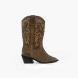 Valeria botas vaqueras de cuero taupe